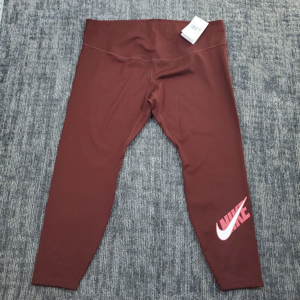 NWT Nike One Dri-Fit 7/8 Logo Legging, Bronze Eclipse, Redstone, Plus Size 2X